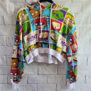 Nickelodeon Rugrats Cartoon Character Cropped Hoodie Size Large